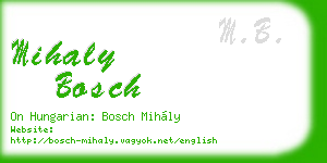 mihaly bosch business card